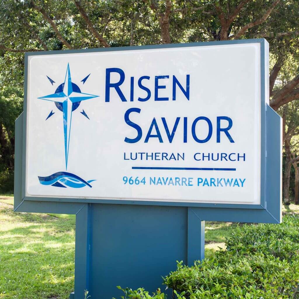 Risen Savior Lutheran Church roadside sign